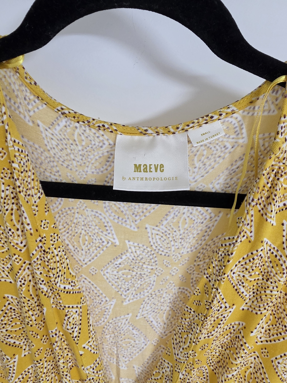 Anthropologie Yellow Printed Asymmetrical Maxi Dress - Picture 9 of 14
